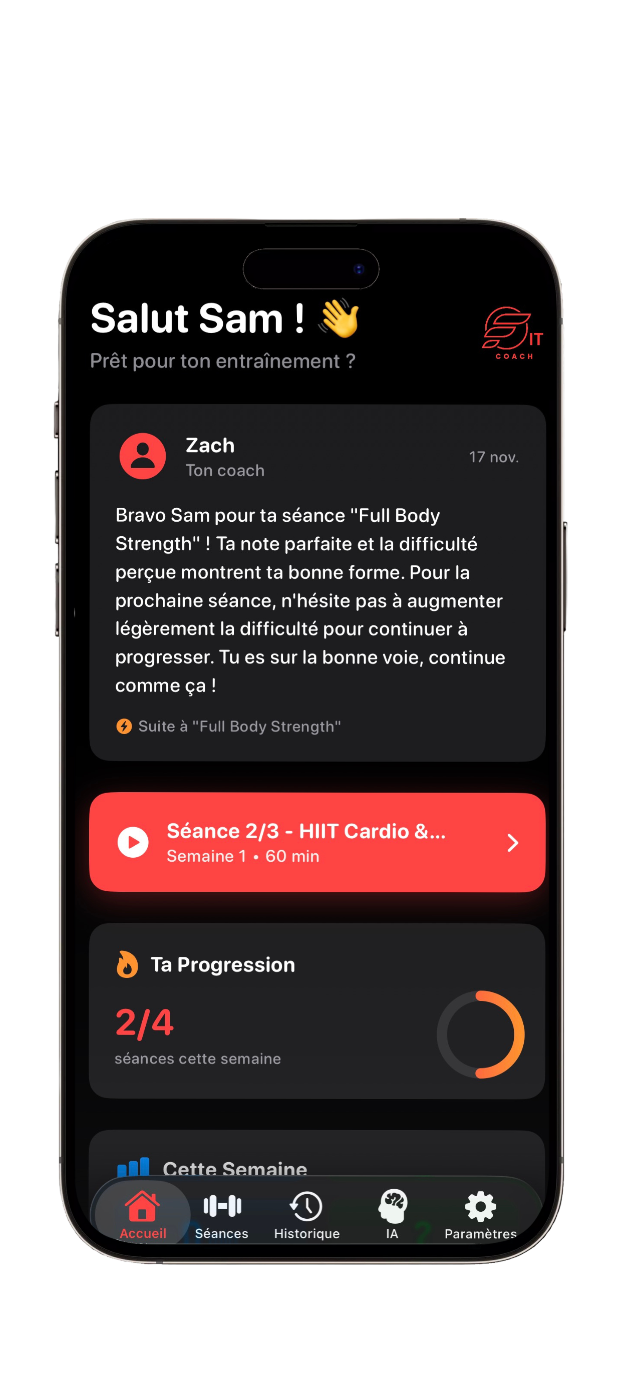 Fit Coach App Interface